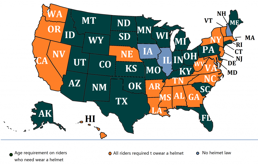Understanding U.S. Motorcycle Helmet Laws By State (All You Want To