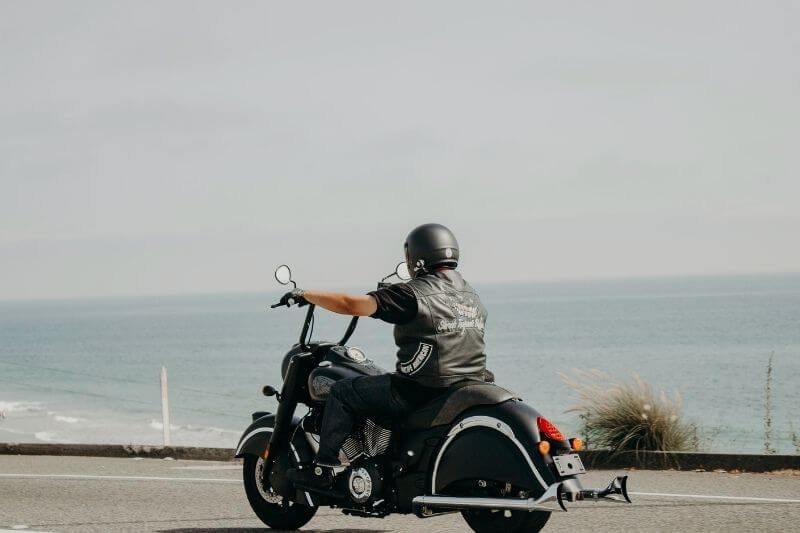 A man riding a motorcycle