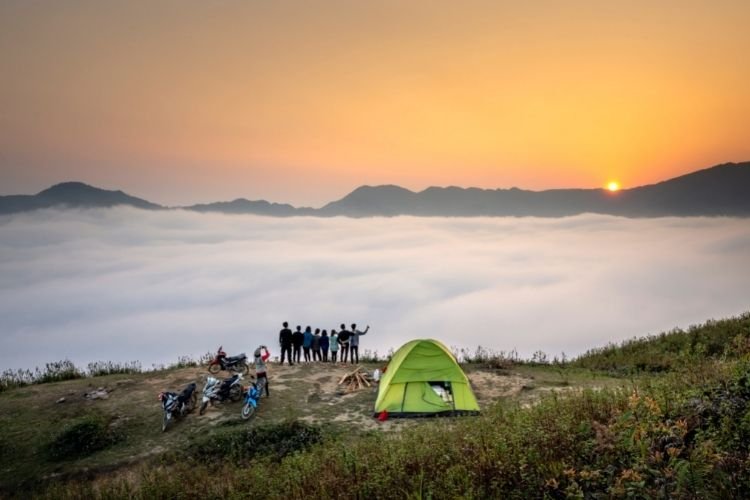 Camping on the way to the Cross Country Motorcycle Trip