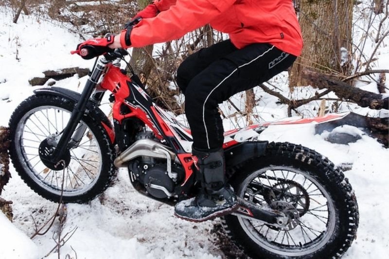 Riding a motorcycle in the winter