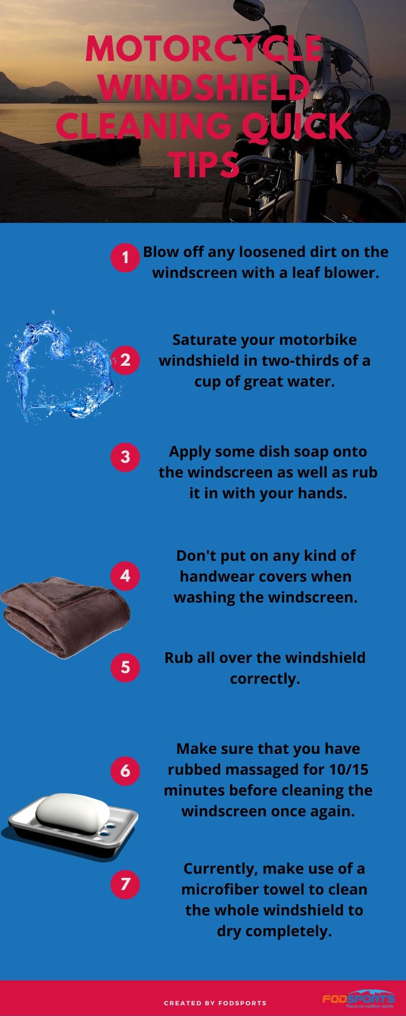 how to clean motorcycle windshield