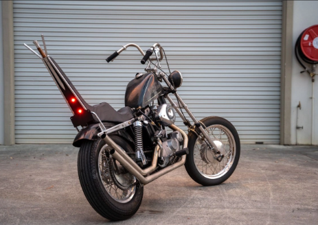 Motorcycle With Contoured Sissy Bar