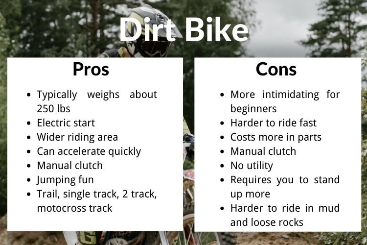 Pros and Cons of Dirt Bike