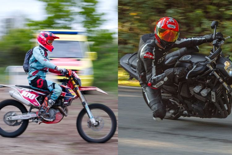 The difference between dirt bike and motorcycle - top speed