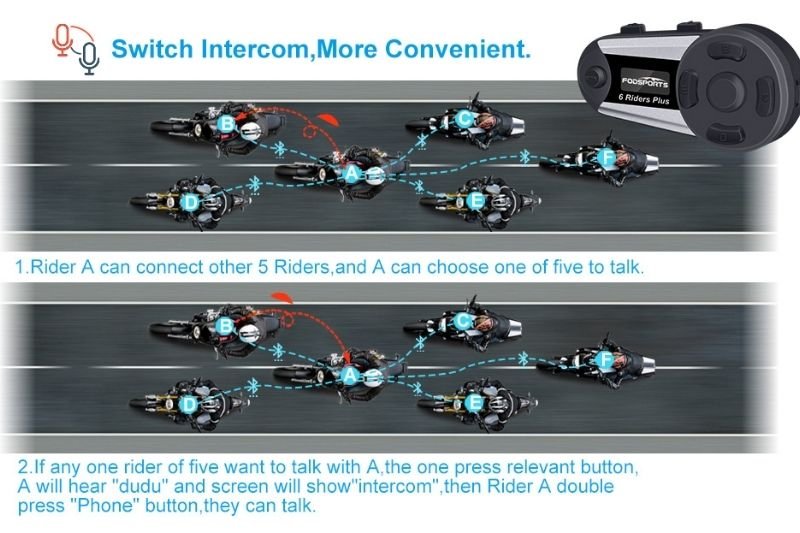 The motorcycle helmet intercom V6 Plus