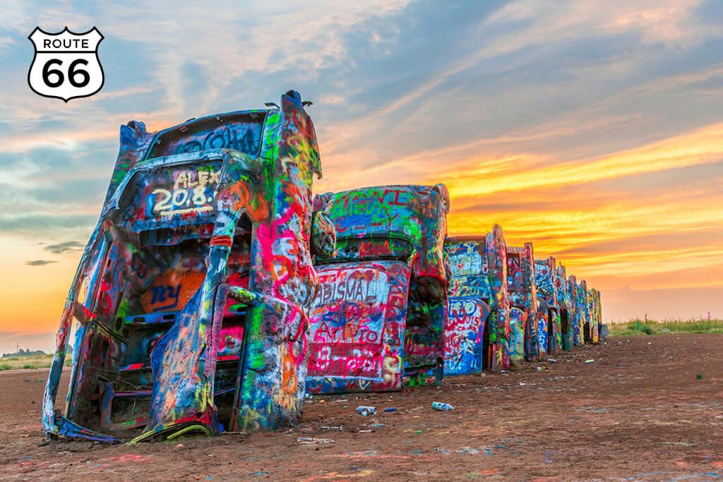 Cadillac Ranch - famous and unusual sights along Route 66