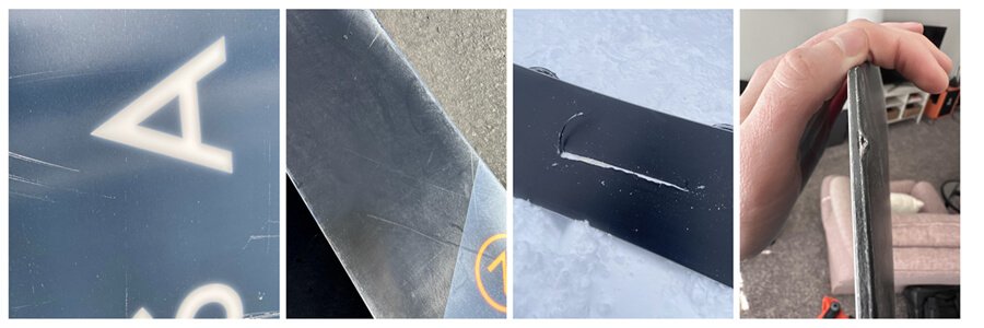common case damage on ski and snowboards