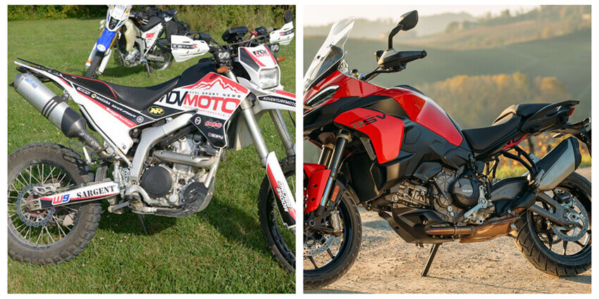 dual sport vs. adventure bike in seat