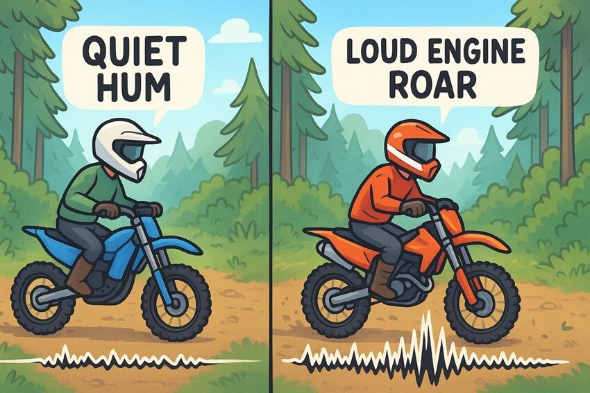electric vs gas dirt bike noise & stealth