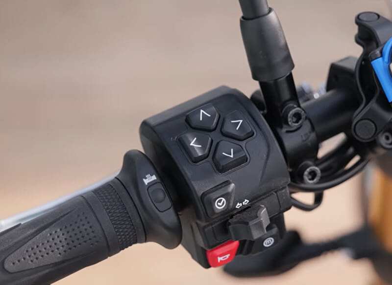 four-way switch on the left handlebar