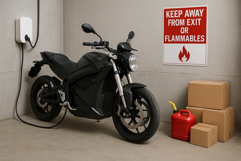 keep away from exits and flammables