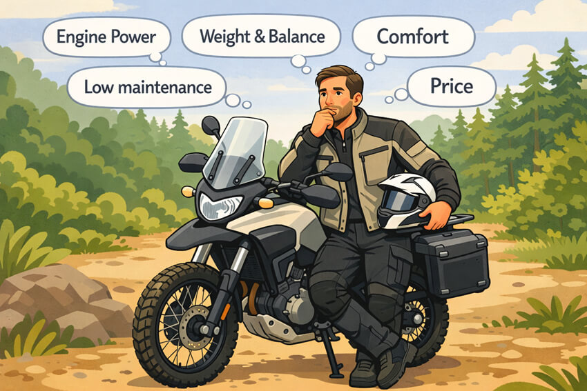 key features of a beginner-friendly adventure bike