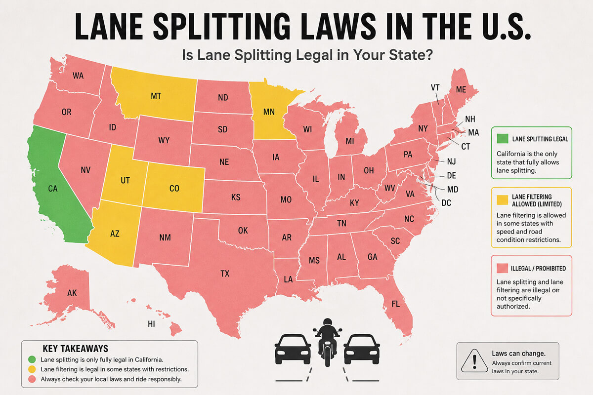 lane splitting laws in the US