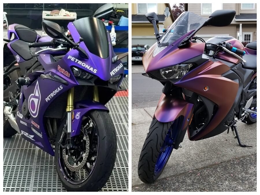 metallic motorcycle wraps
