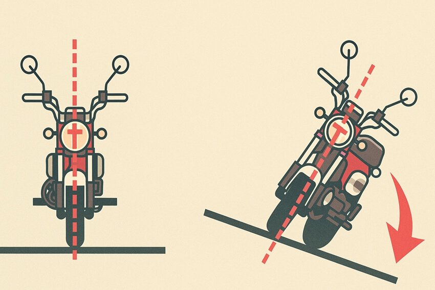 motorcycle parking angle