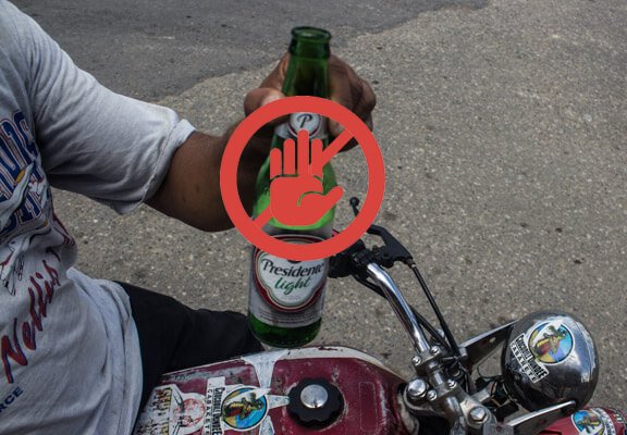 no alcohol and caffeine while riding motorcycle