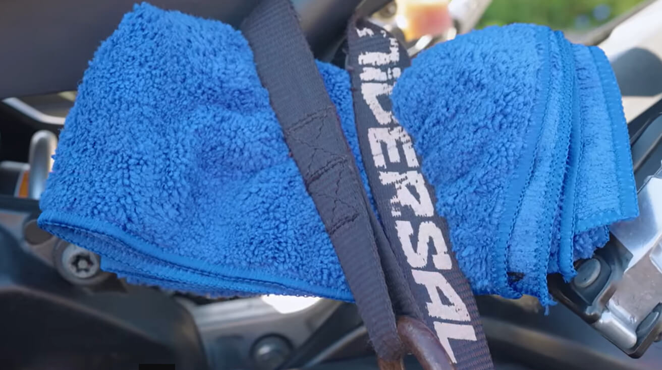 place a rag under the straps