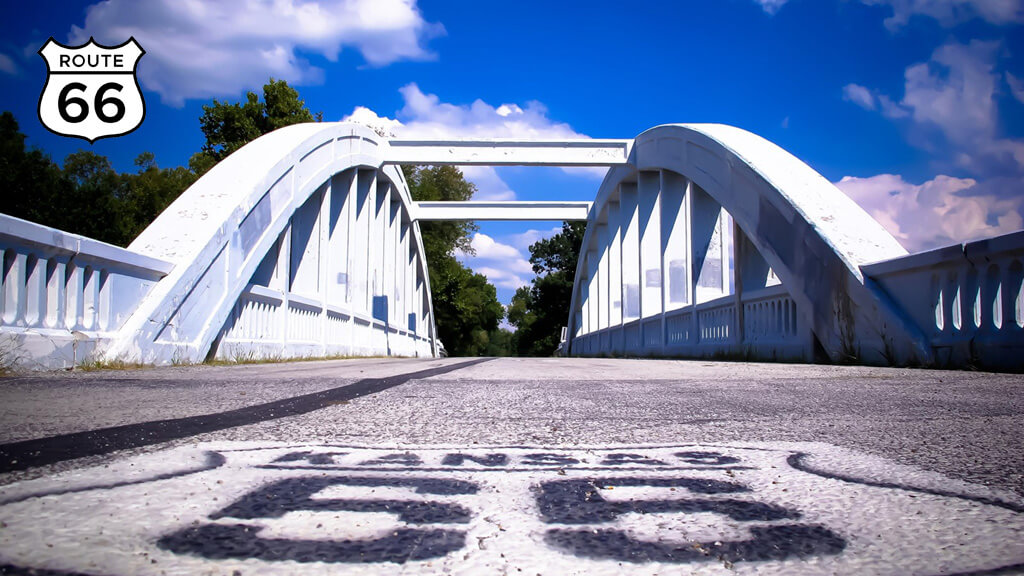 Rainbow Bridge - a unique and historic sight on Route 66 in Kansas