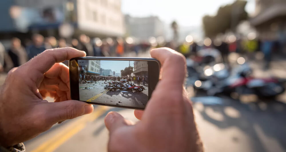 Remember to take photos and video for evidence after a motorcycle accident