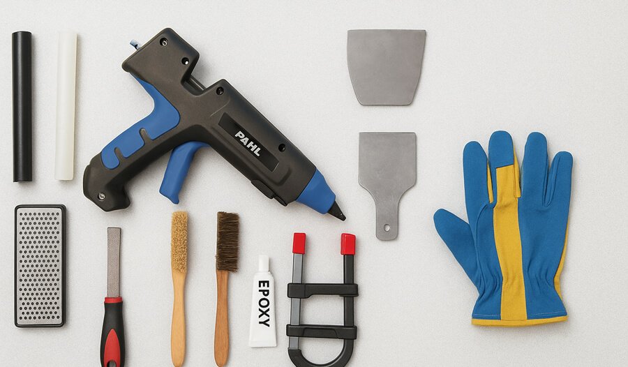 snowboard and ski base repair tools