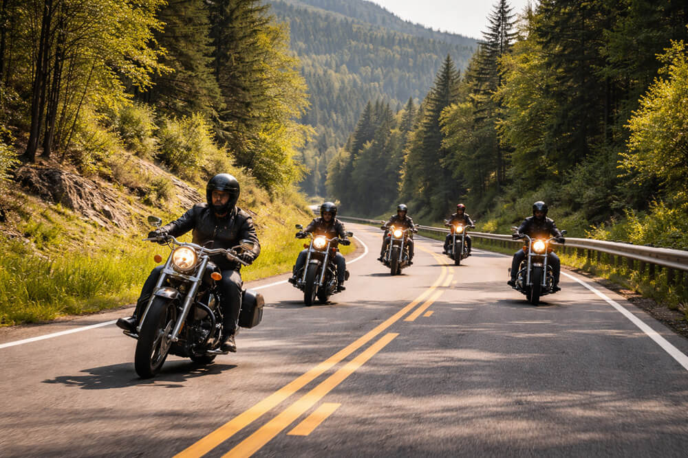 Staggered motorcycle formation - Motorcycle Group Riding Tips