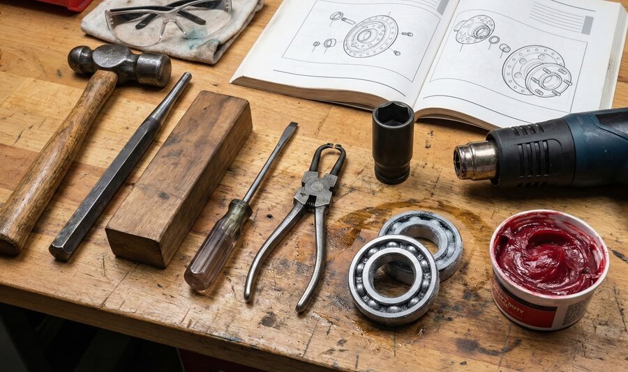 tools needed to replace motorcycle wheel bearings
