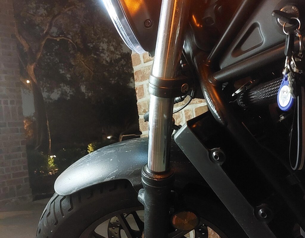 twisted motorcycle forks