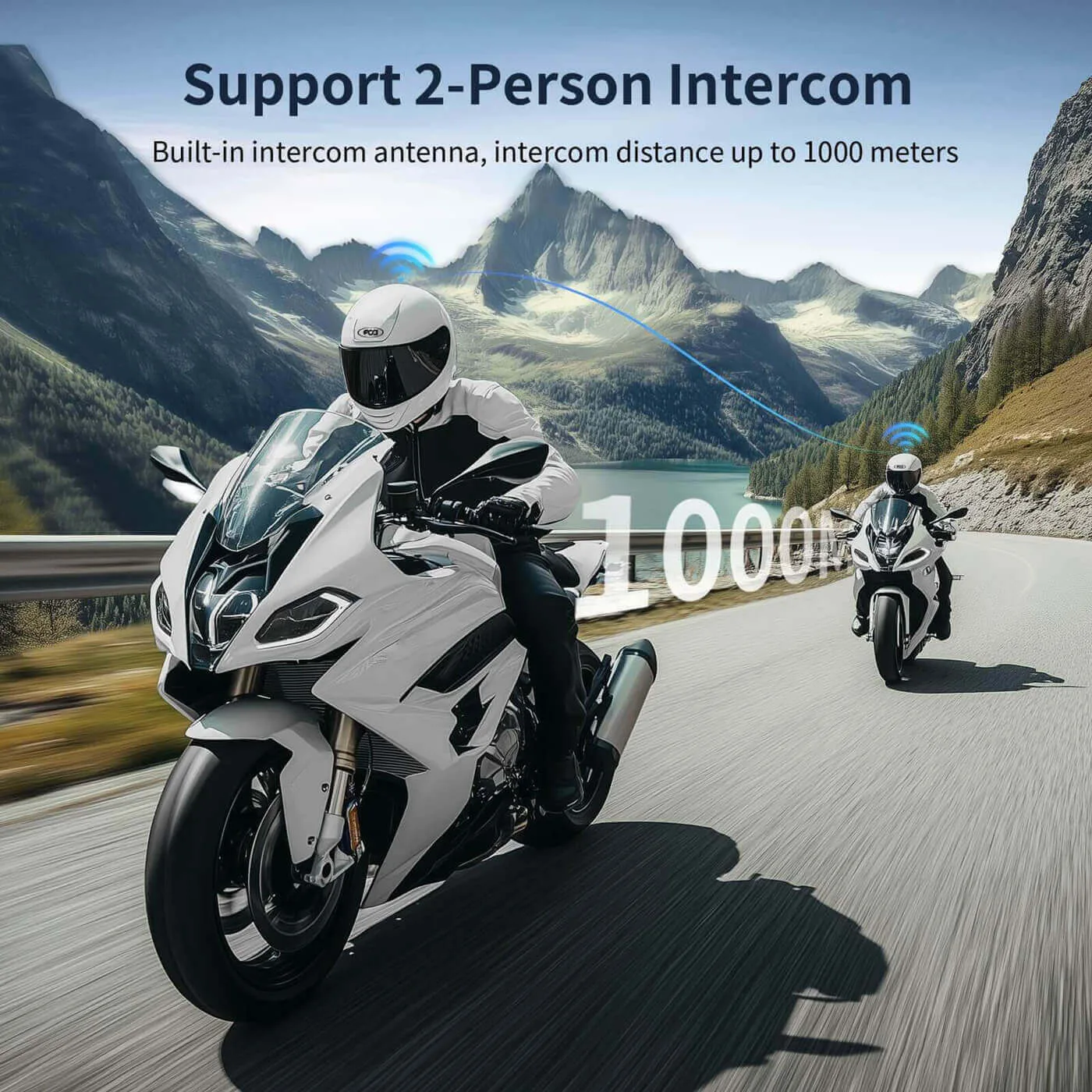 Fodsports T1 Motorcycle Helmet Bluetooth Headset For 2 Riders