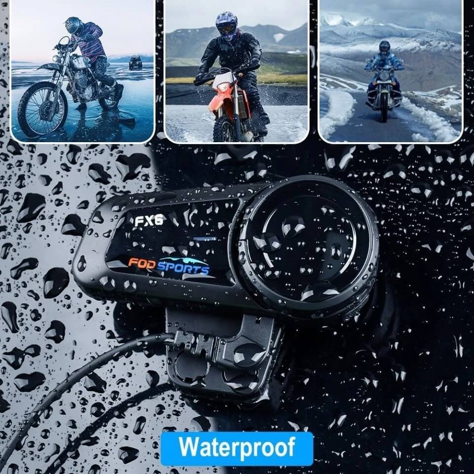 Fodsports 2 pcs FX6 Casque Casque Moto Bluetooth 1000m Groupe BT 5.0 avec  Radio FM, Support 6 Pilotes parlent en même temps - AliExpress