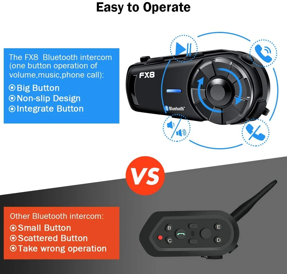 FX8 Intercom Dual Pack Bluetooth Headset
