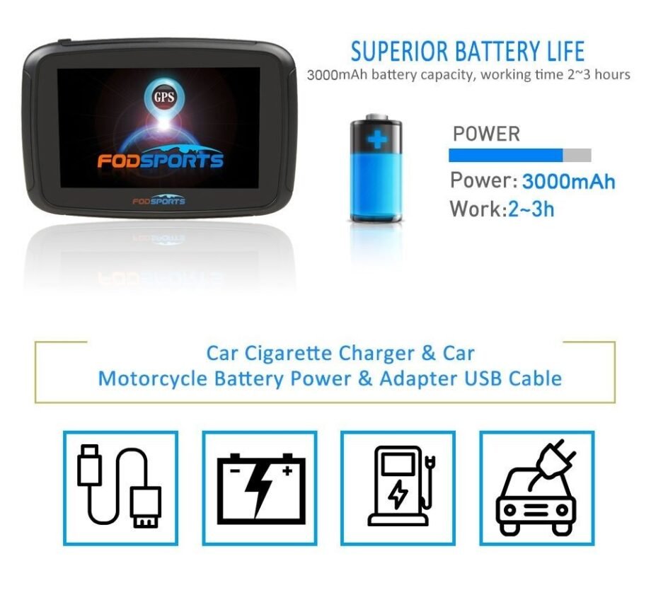 Motorcycle GPS long battary life