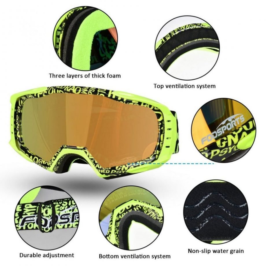 Yellow Off Road Dirt Bike Goggles parts