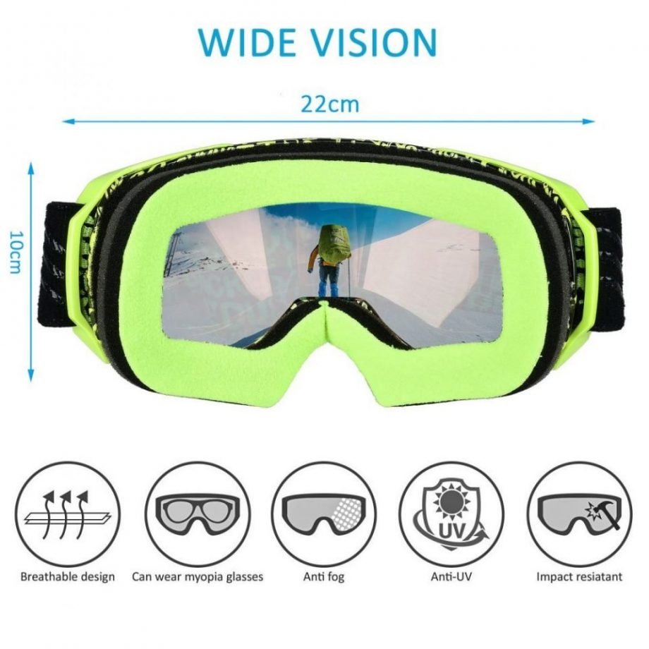 Yellow Off Road Dirt Bike Goggles wide