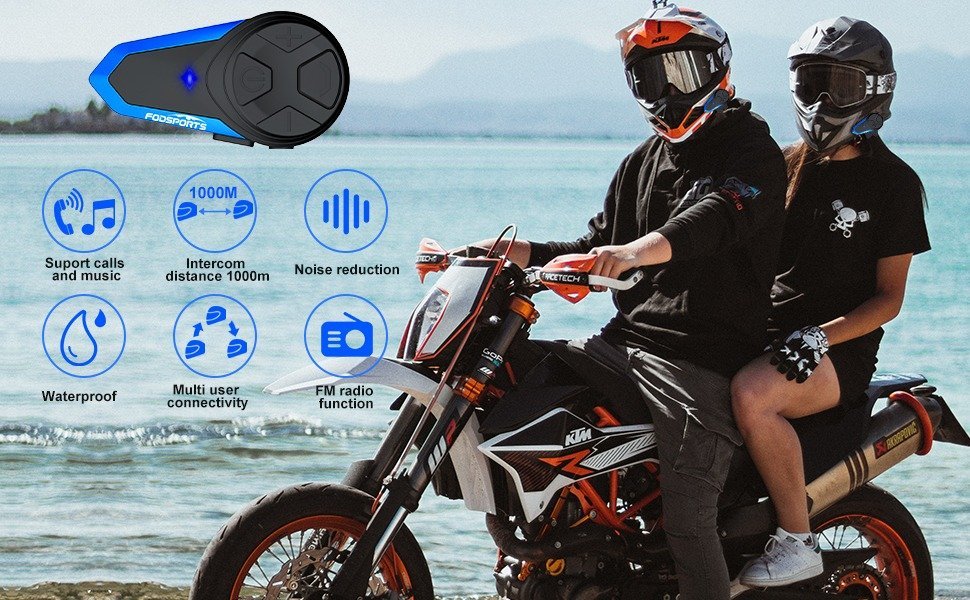 BT S3 Motorcycle Helmet Intercom Voice With Bluetooth 5.0 + EDR, FM  Headset, And Waterproof Design 1000M Range For 3 Riders From Ihammi, $36.64