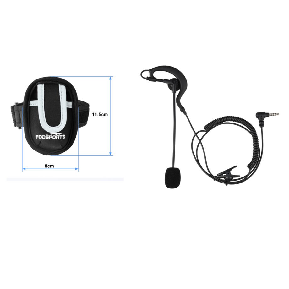 Oorhaak Oortelefoon Intercom Headset en armtas