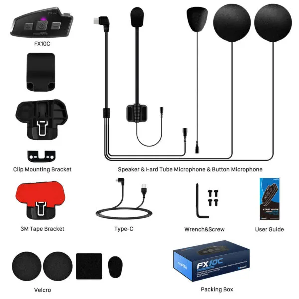 FODSPORTS FX10C インカム 美品 Fodsports FX 10C Motorcycle Mesh Bluetooth Intercom System