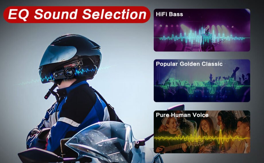 FX8 Air Motorcycle Bluetooth Intercom EQ Sound Selection