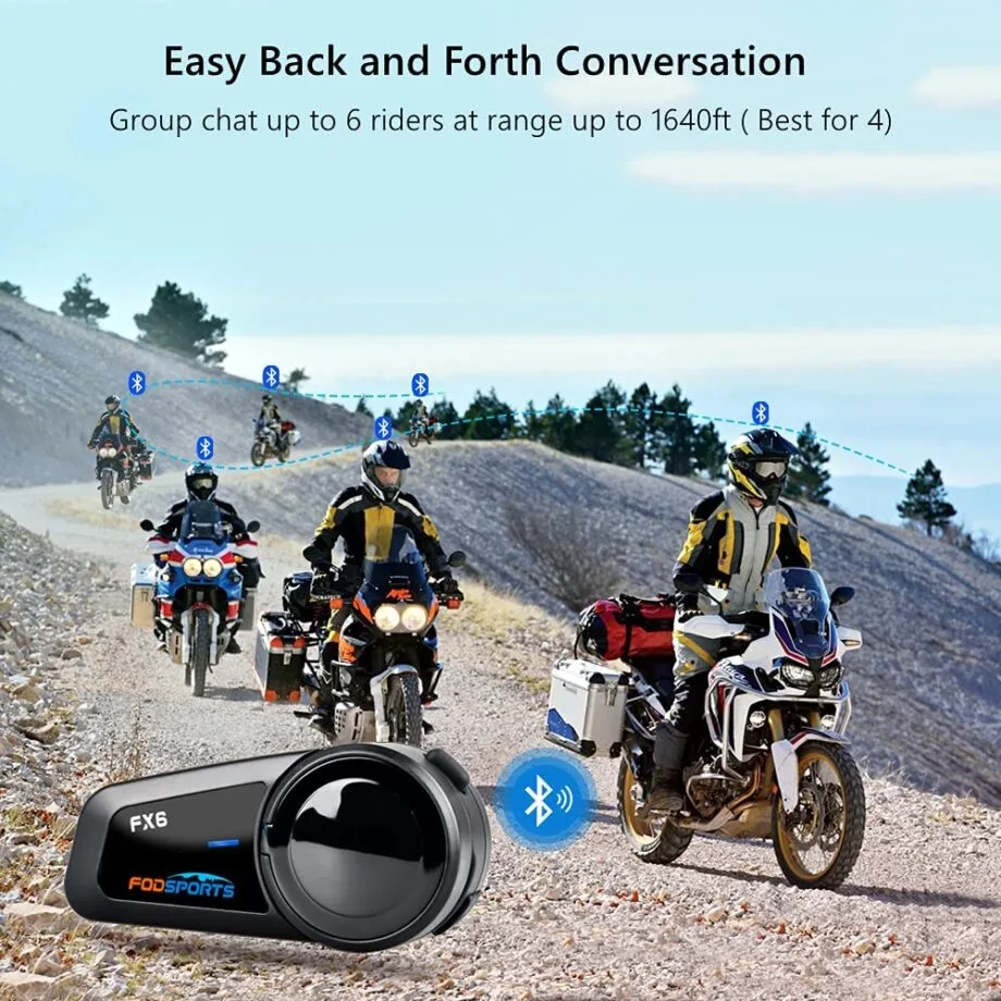 Fodsports FX6 Motorcycle Helmet Bluetooth Headset For 6 Riders
