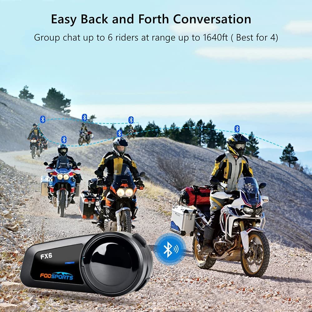 Intercom Moto Bluetooth 6 Rider, Bluetooth 2 Helmet Headset