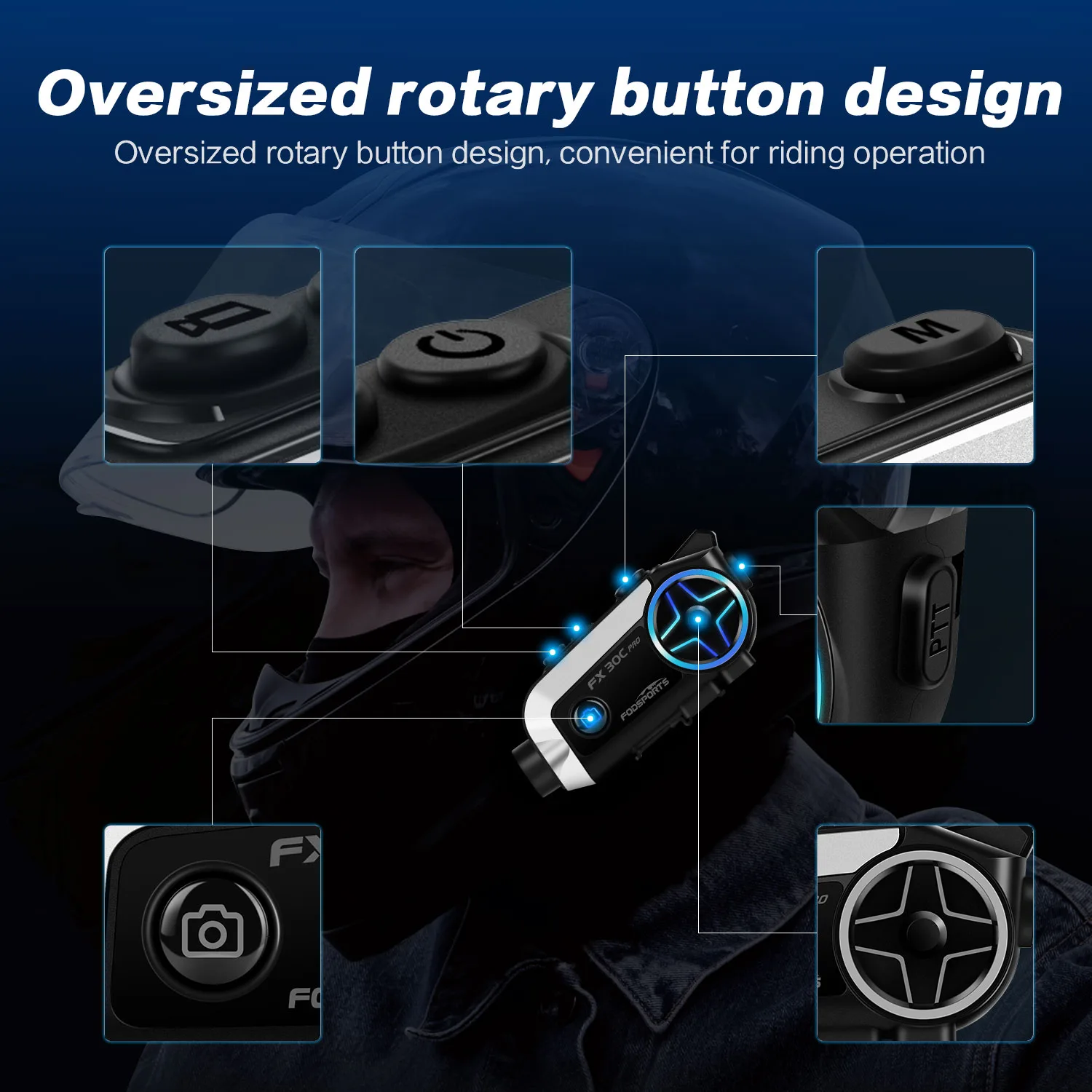 Fodsports FX30C PRO HD 1080P Camera Bluetooth Headset For