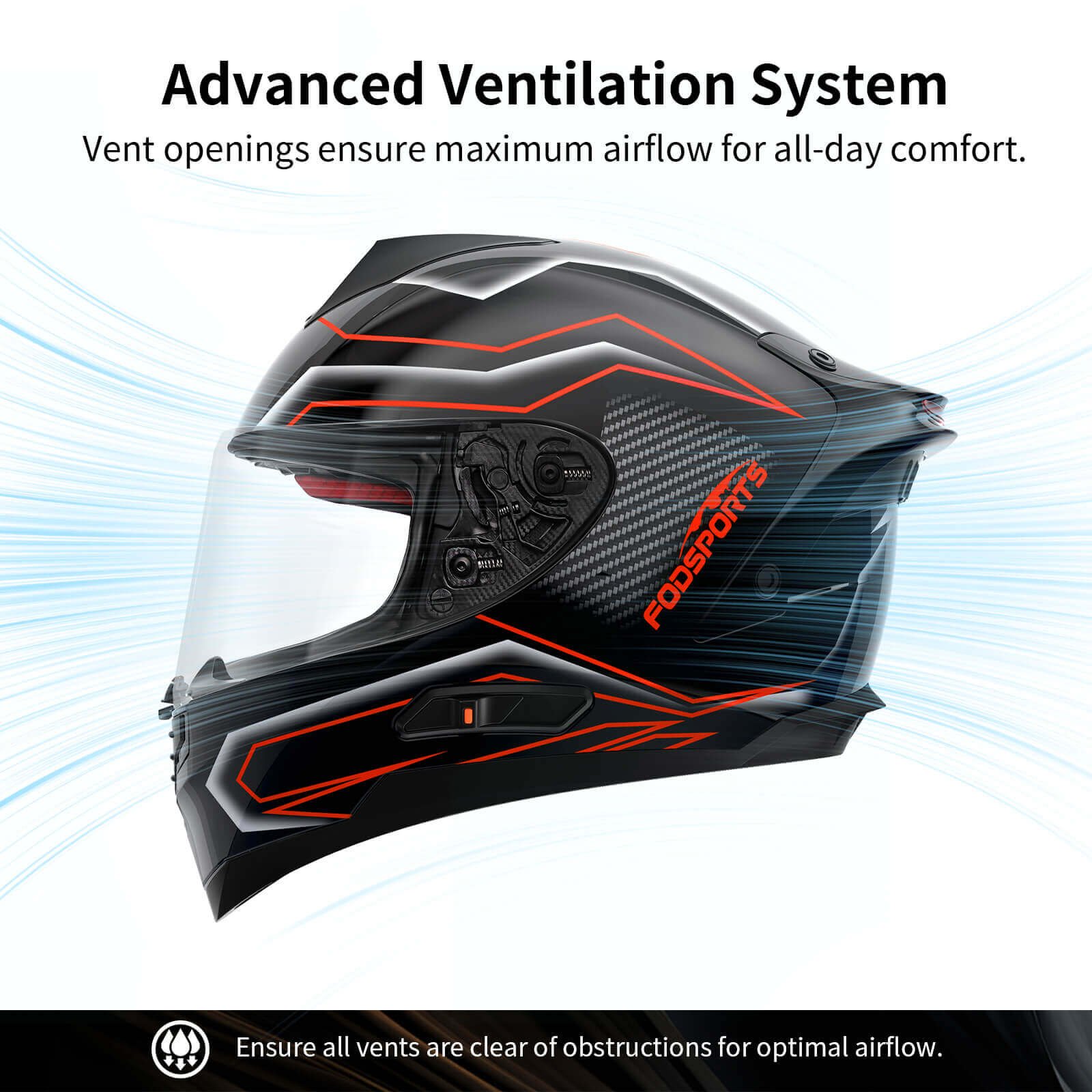 advanced ventilation system of fs 90 motorbike helmet shiny black red version advanced ventilation system of fs 90 motorbike helmet shiny black red version