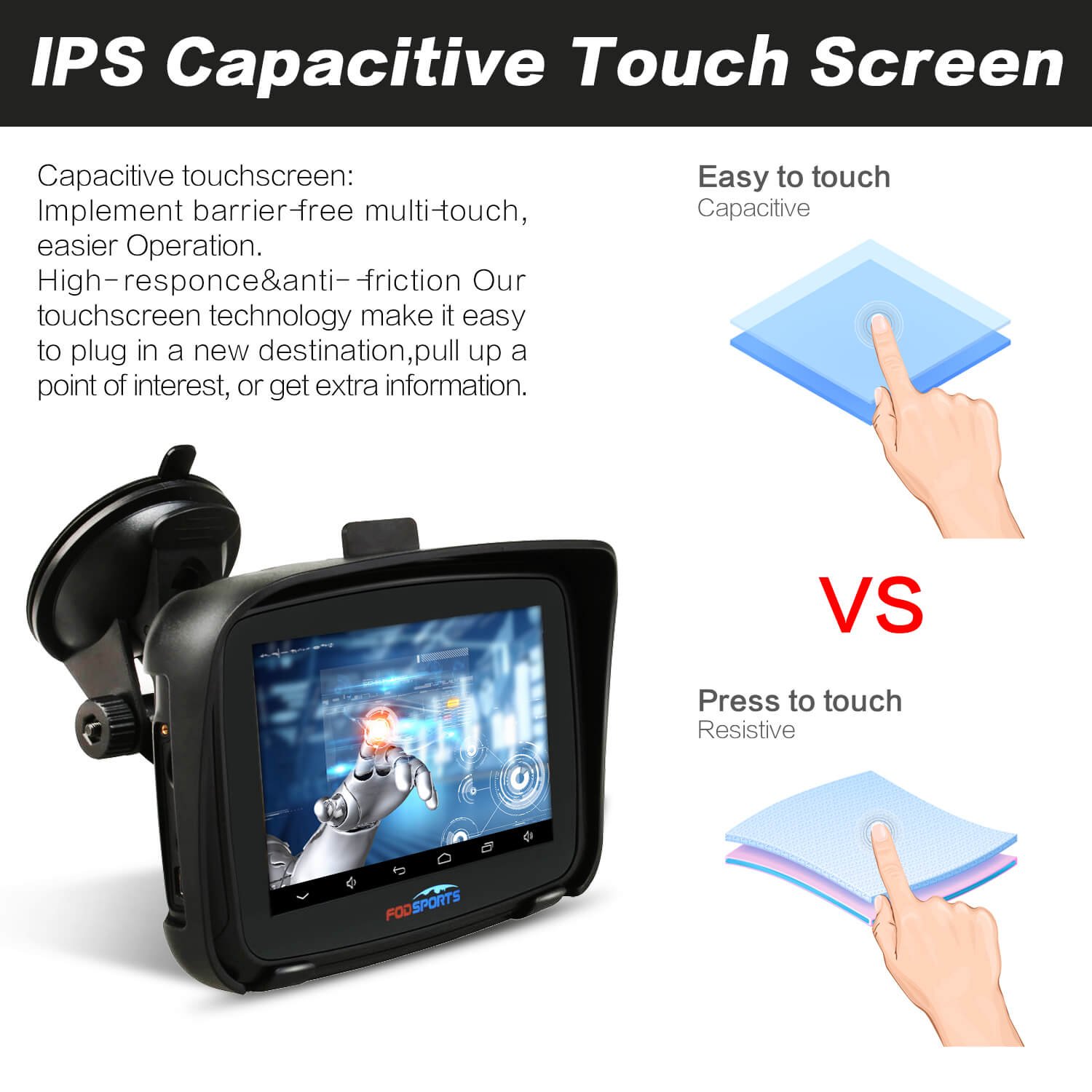 best motorcycle tracker with ips capacitive touch screen