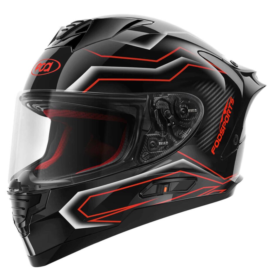 Fodsports FS 90 DOT motorcycle helmet red black version