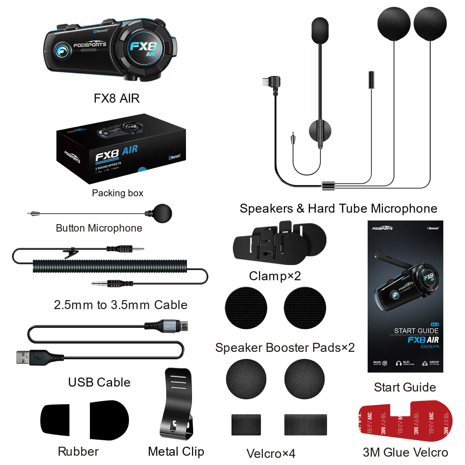 Fodsports FX8 Air Bluetooth headset packing list Fodsports FX8 Air Bluetooth headset packing list