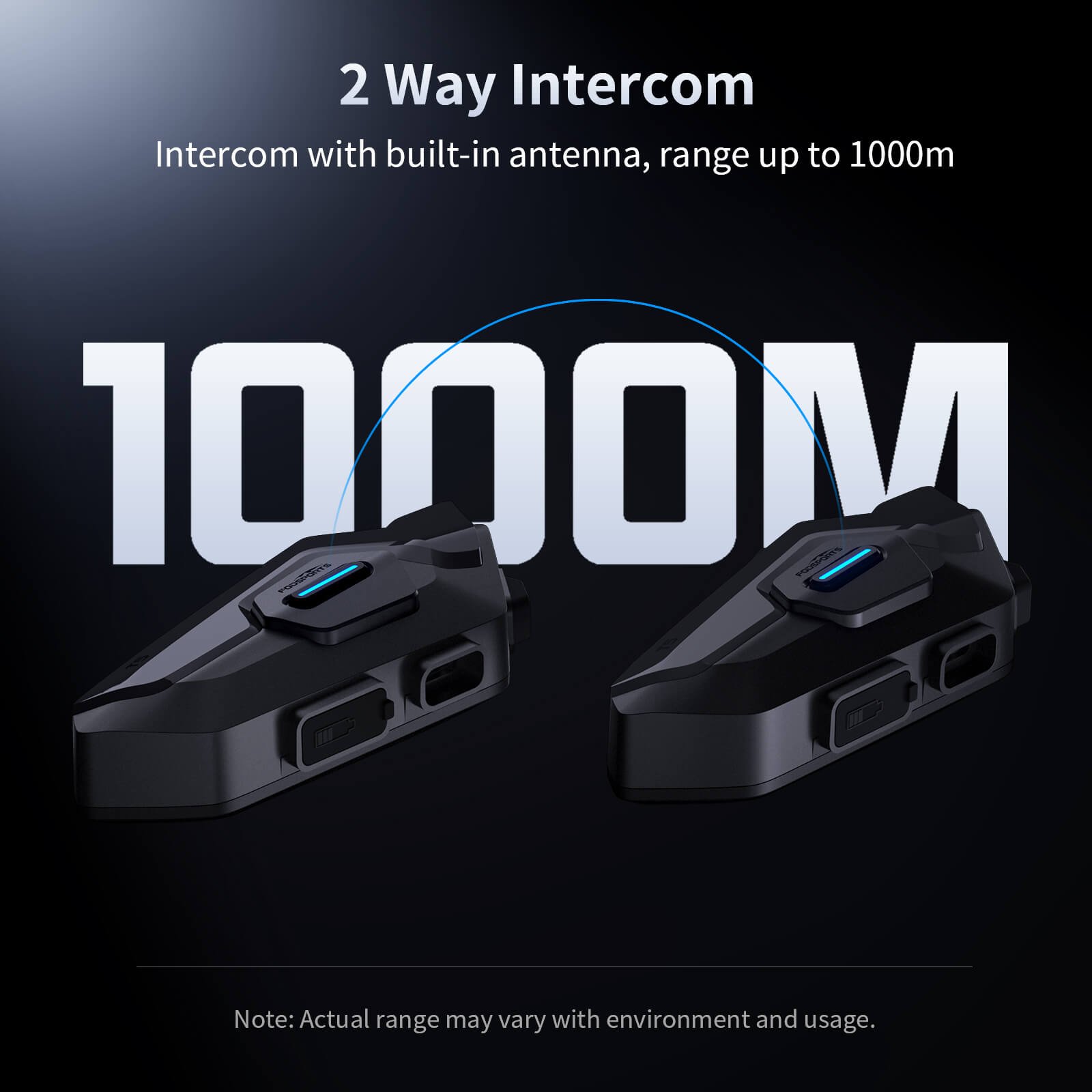 The T5 and T6 support an intercom range of up to 1000 meters