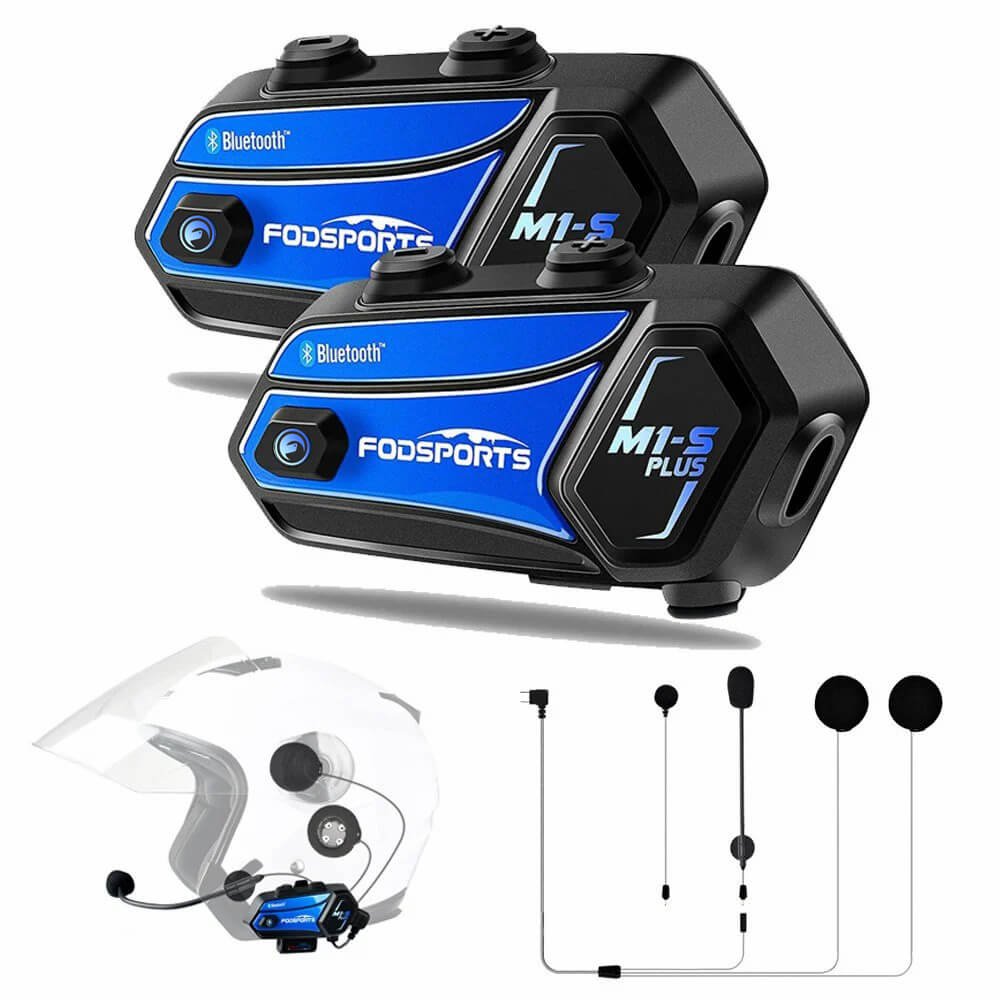 M1s Plus Bluetooth Intercom & Music Share Dual Pack 6 M1S Plus Bluetooth intercom music share with mic