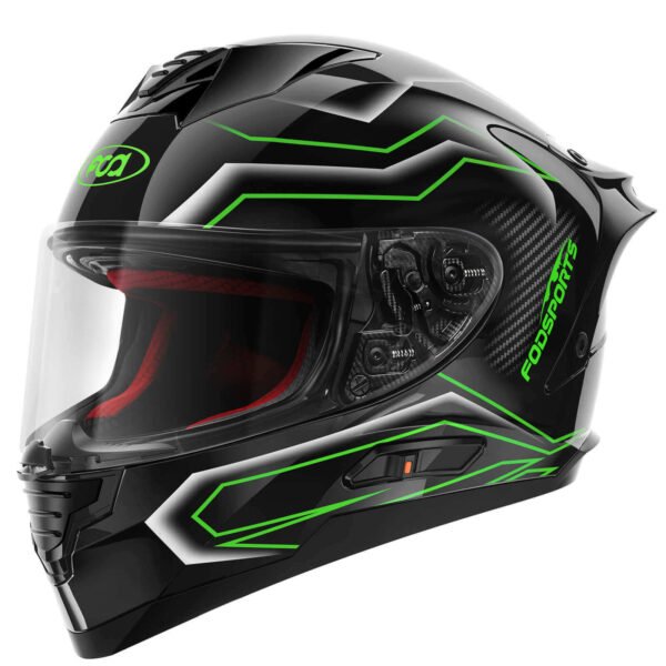 motorcycle helmet green black version - Fodsports helmet