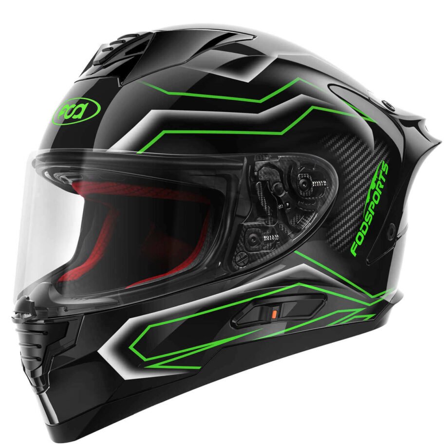 motorcycle helmet green black version - Fodsports helmet