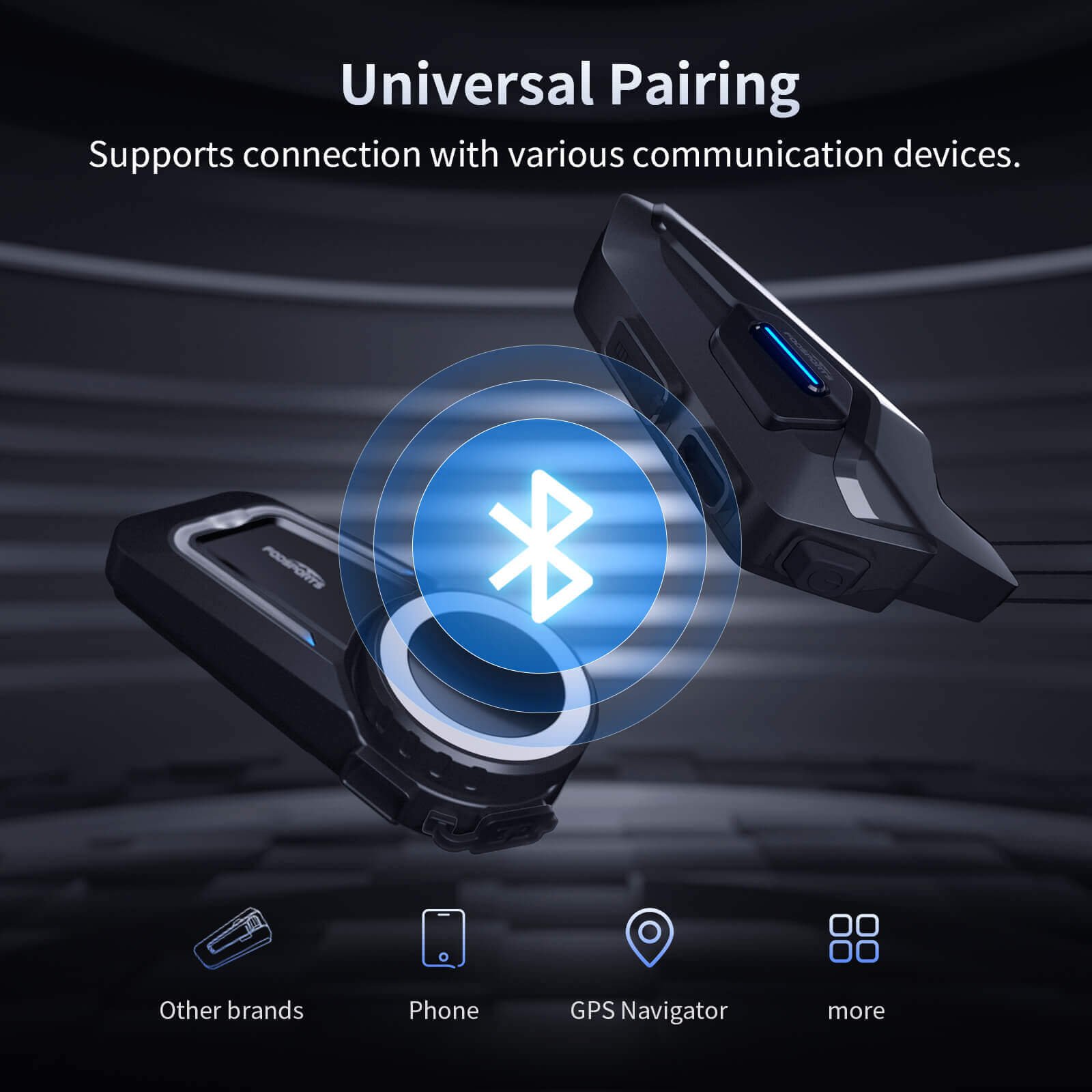 Fodsports T5 2 Way Bluetooth Intercom 7 universal pairing ability of Fodsports T5